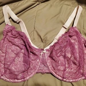 Cacique by Lane Bryant lace overlay bra 44DDD 44F